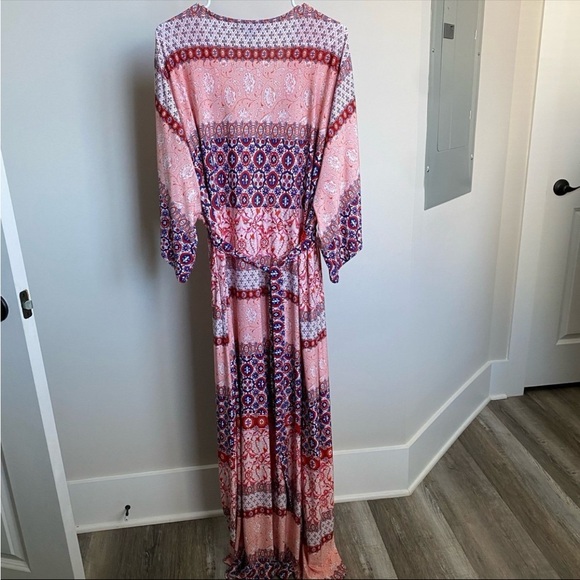 Ellos Women’s Knit Tie Back Maxi Dress Plus Size 1X 22/24 Bohemian Boho - Picture 5 of 8